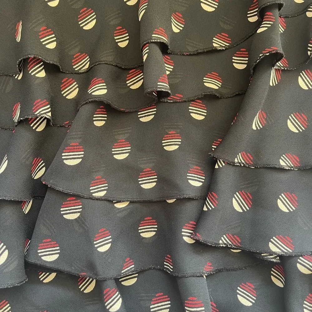 Black Ruffled Skirt with Pattern - Picture 3 of 7